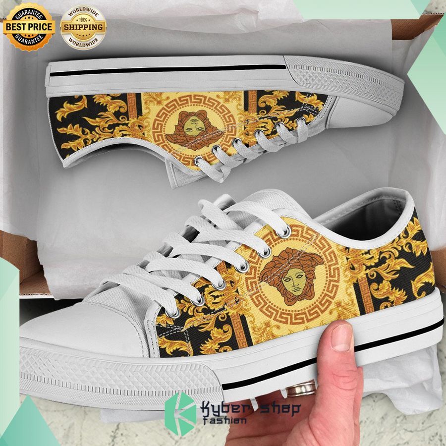 black gold versace low top canvas shoes 1 248