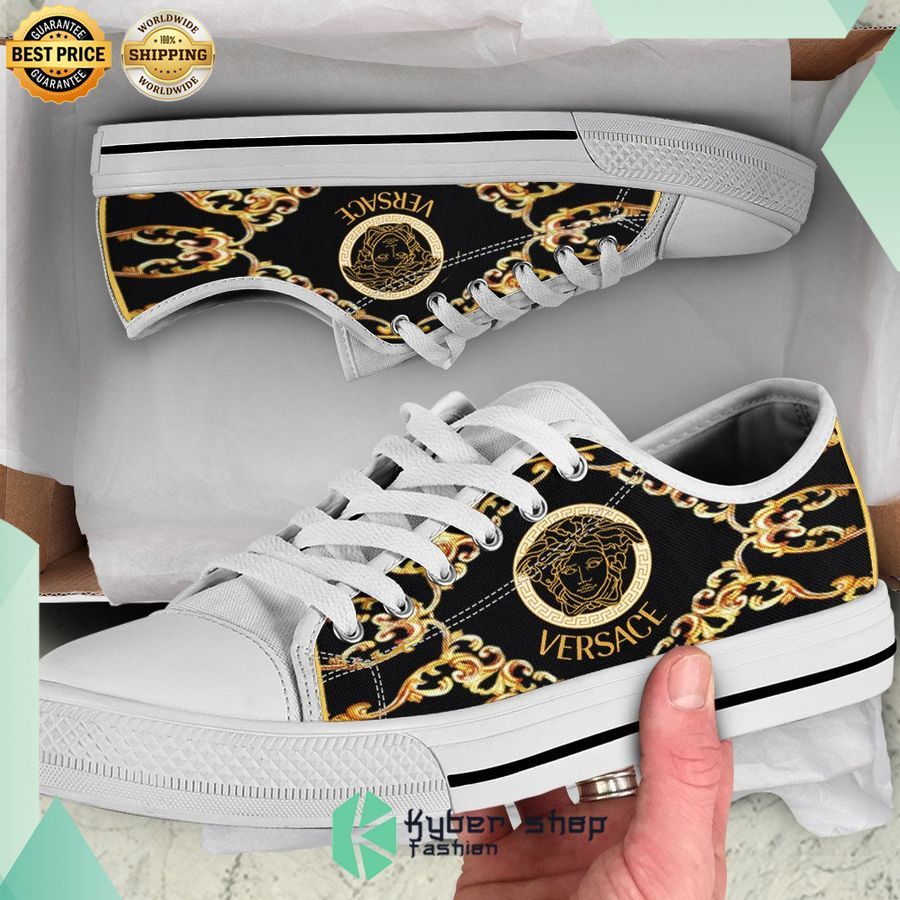 black gold versace low top canvas sneaker 1 575