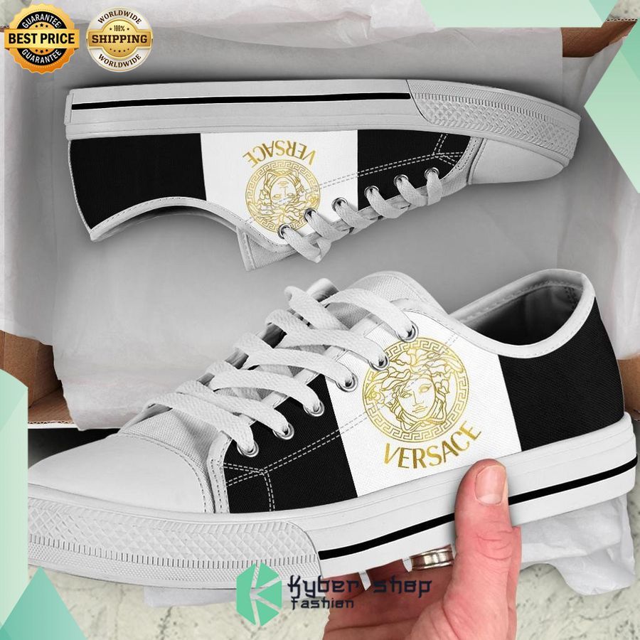 black white versace low top canvas shoes 1 125