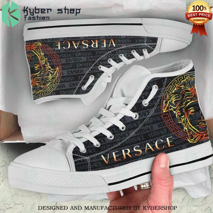 dark gold versace high top canvas sneaker 1 401