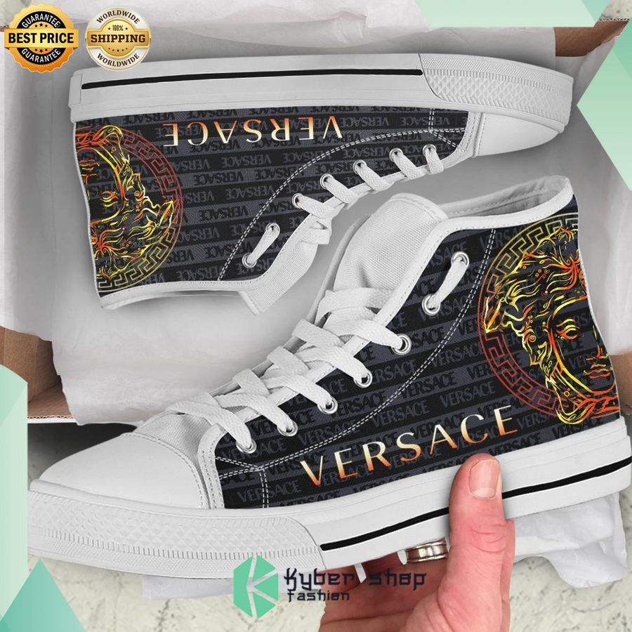 dark gold versace high top canvas sneaker 1 587