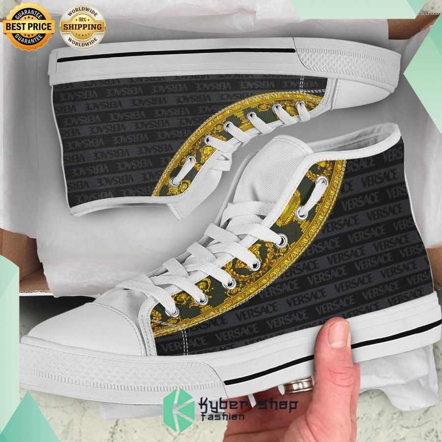 dark gold versace high top canvas sneakers 1 605