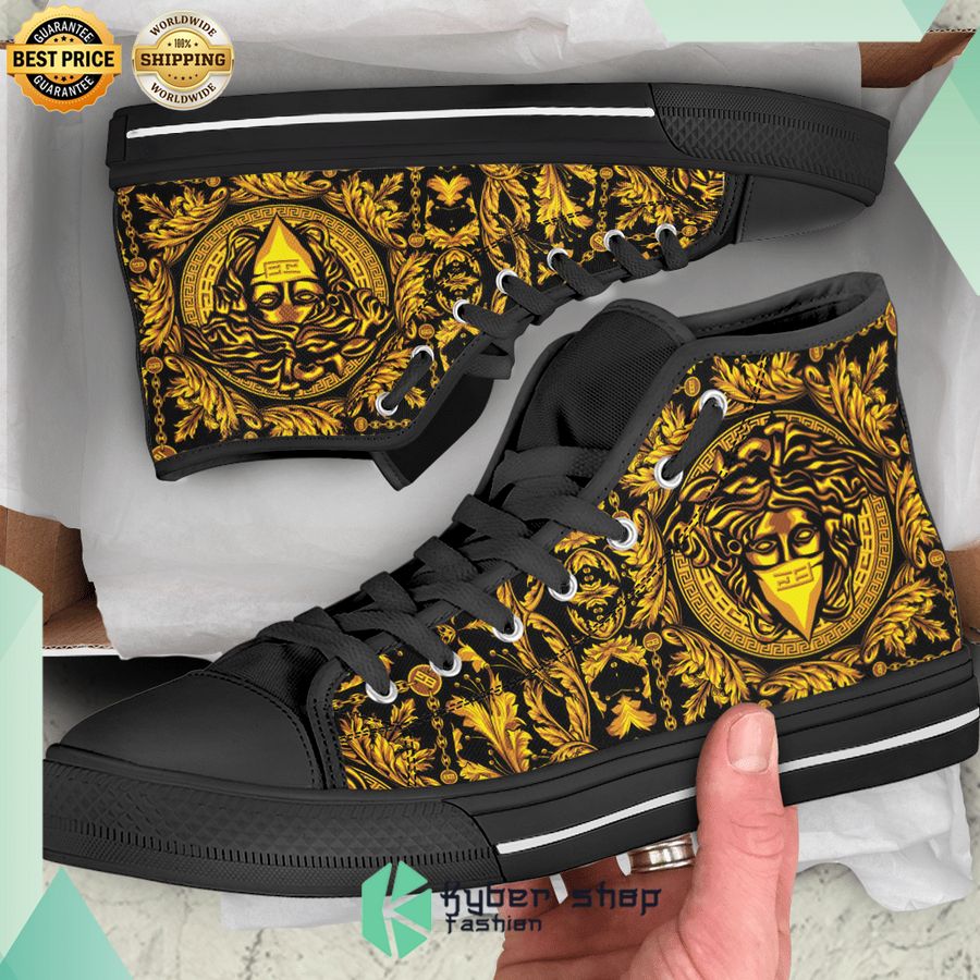 gold versace high top canvas sneaker 1 162