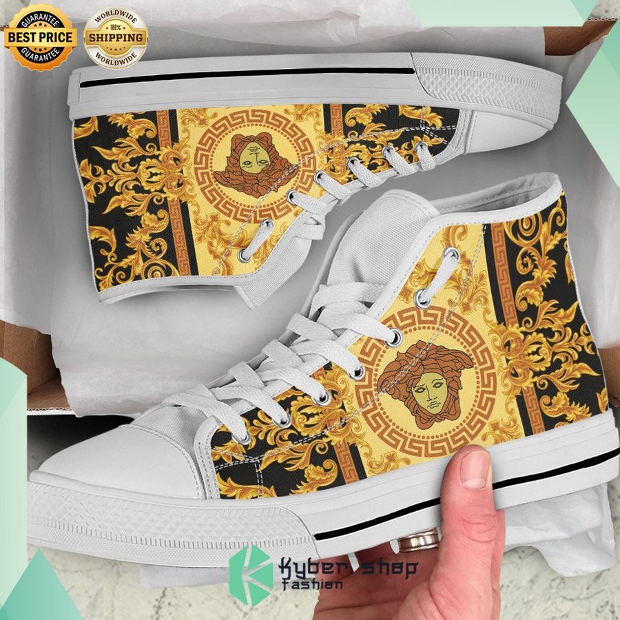 gold versace high top canvas sneakers 1 539