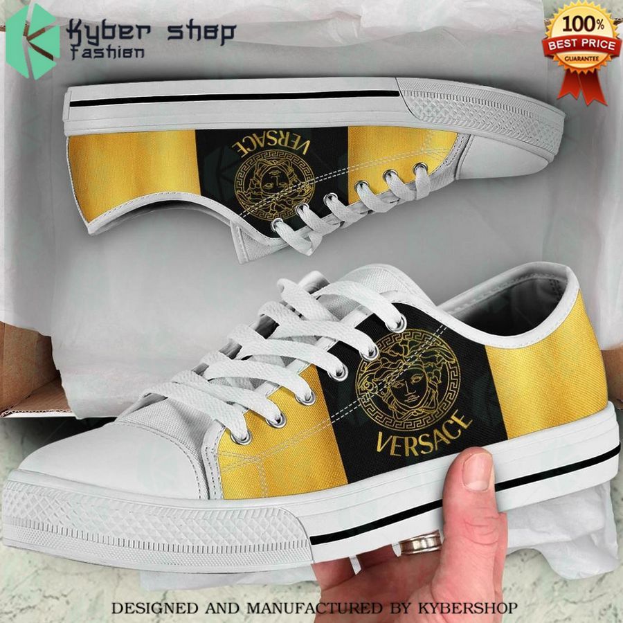 gold versace low top canvas shoes 1 862