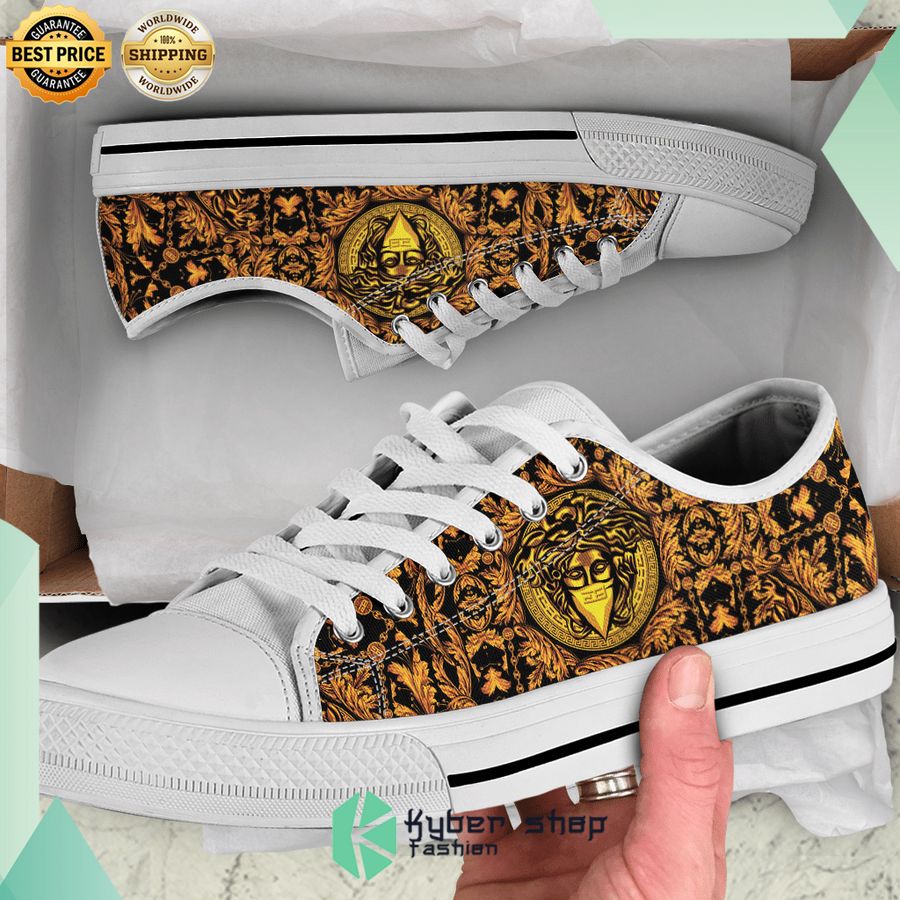 gold versace low top canvas sneaker 1 470