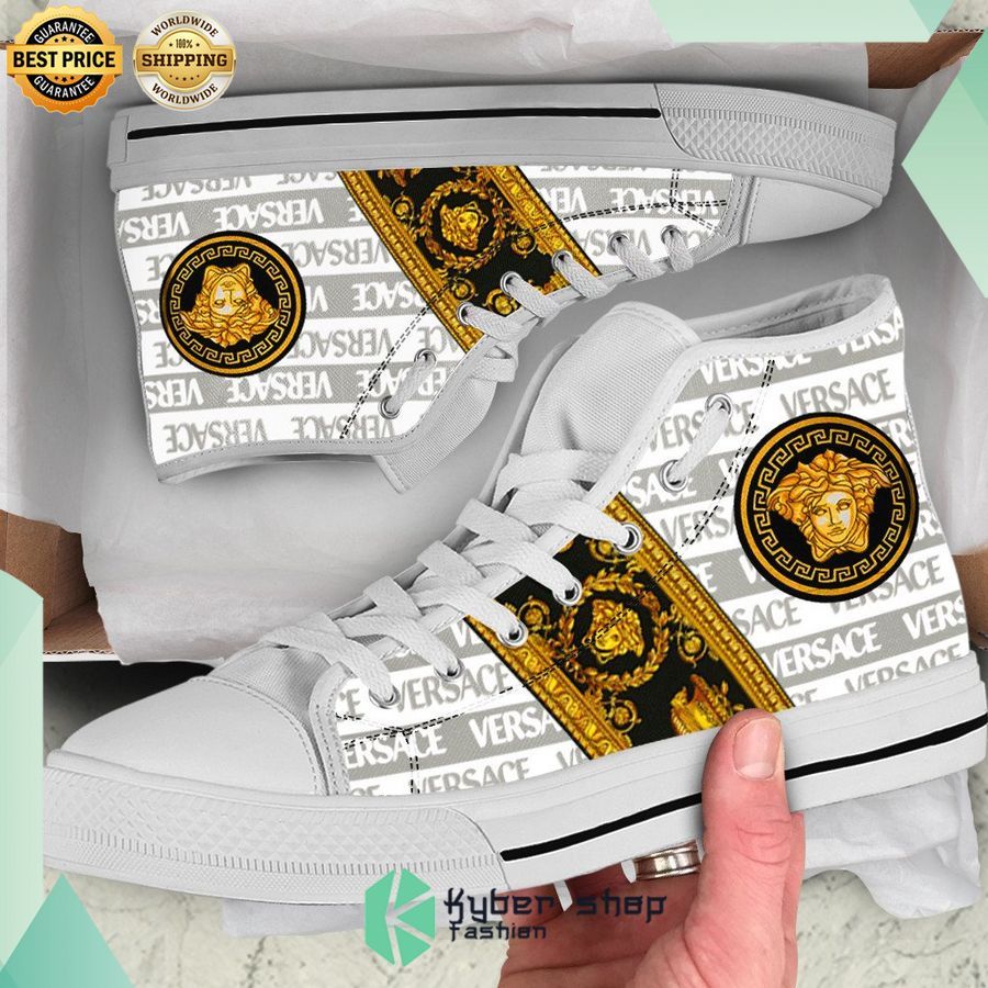 grey gold versace high top canvas sneakers 1 586