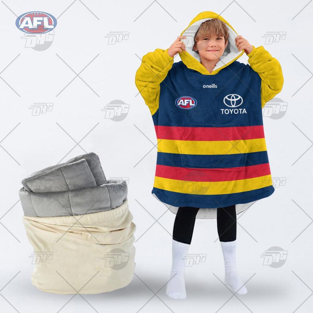 personalised afl adelaide football club hoodie blanket 2 215