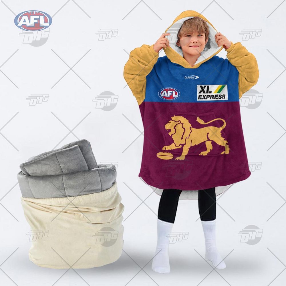 personalised afl brisbane lions hoodie blanket 2 978