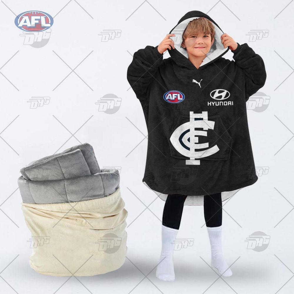 personalised afl carlton football club hoodie blanket 2 403