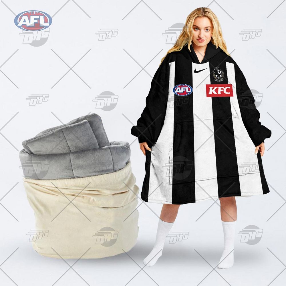 personalised afl collingwood football club hoodie blanket 1 124