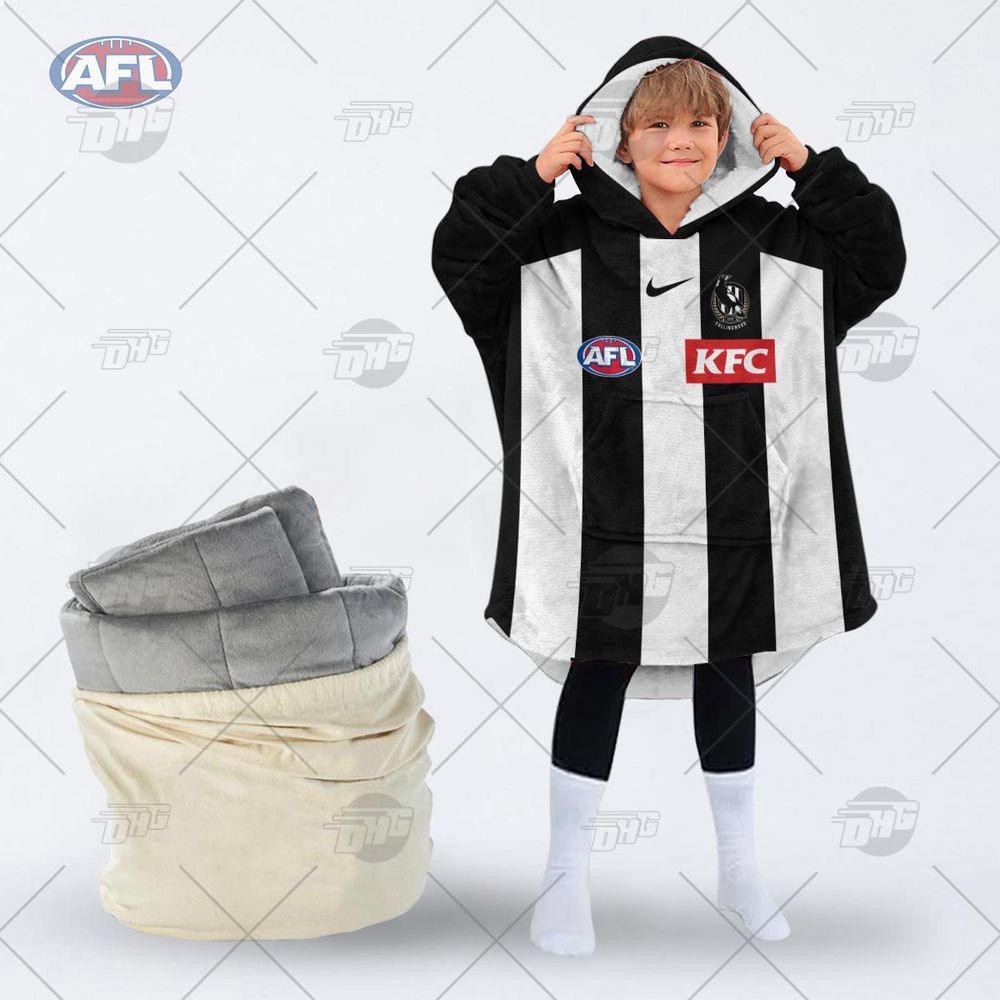 personalised afl collingwood football club hoodie blanket 2 581