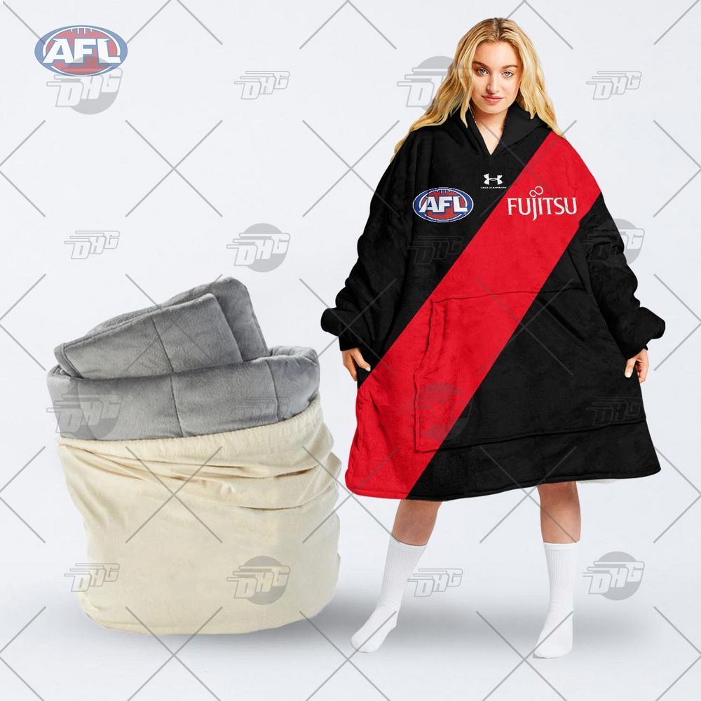 personalised afl essendon football club hoodie blanket 1 195