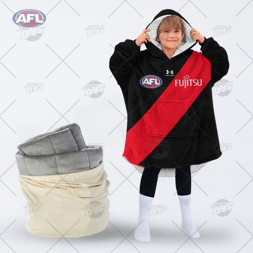 personalised afl essendon football club hoodie blanket 2 165