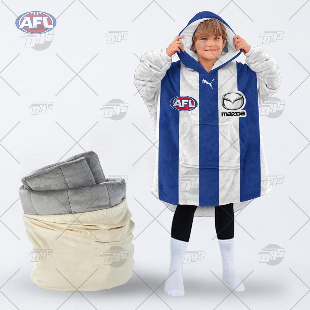 personalised afl north melbourne football club hoodie blanket 2 419