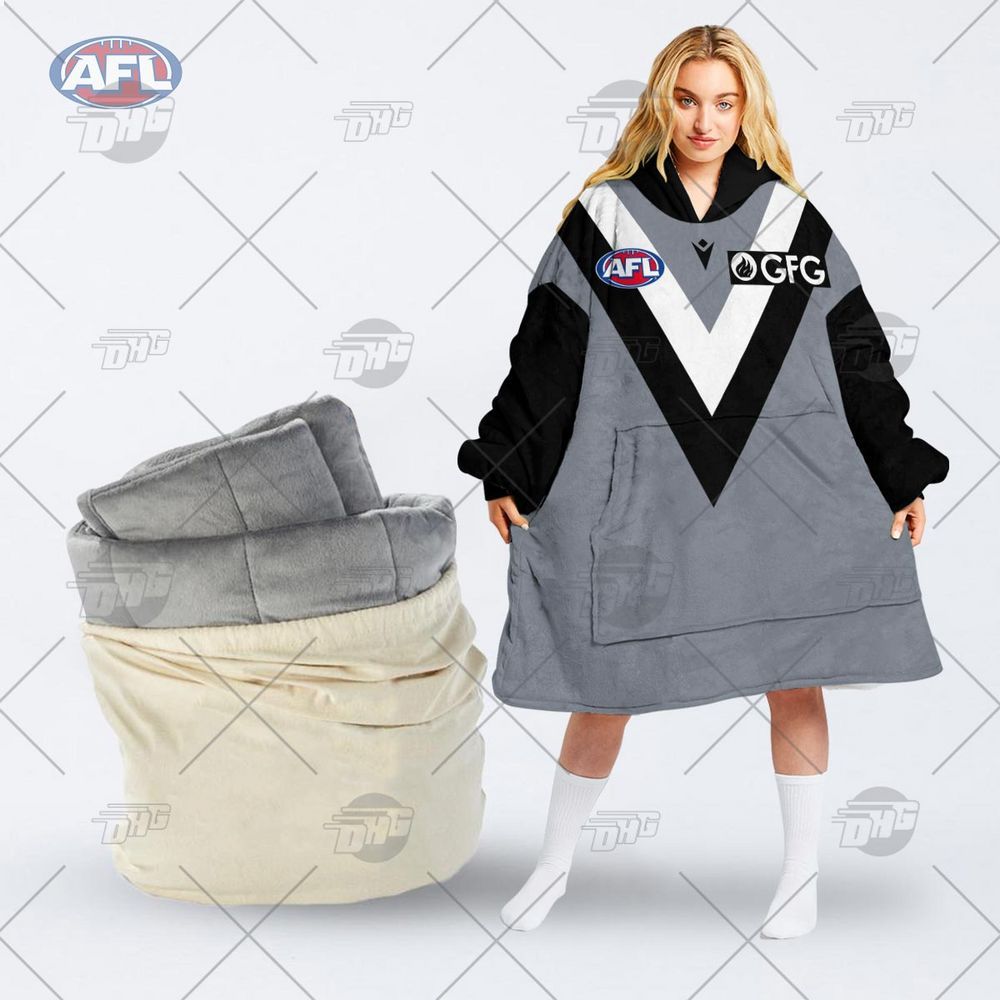 personalised afl port adelaide football club hoodie blanket 1 730