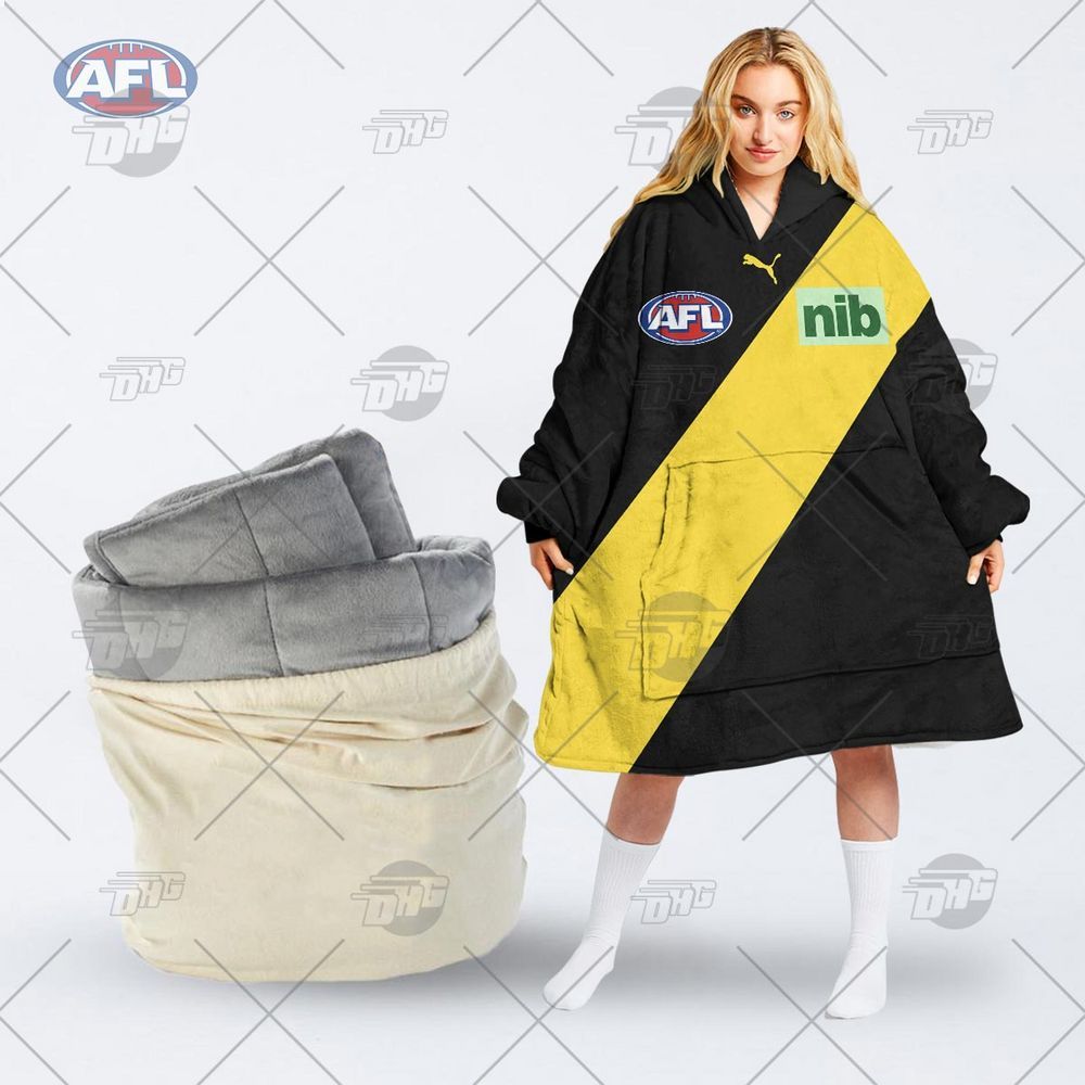 personalised afl richmond football club hoodie blanket 1 393