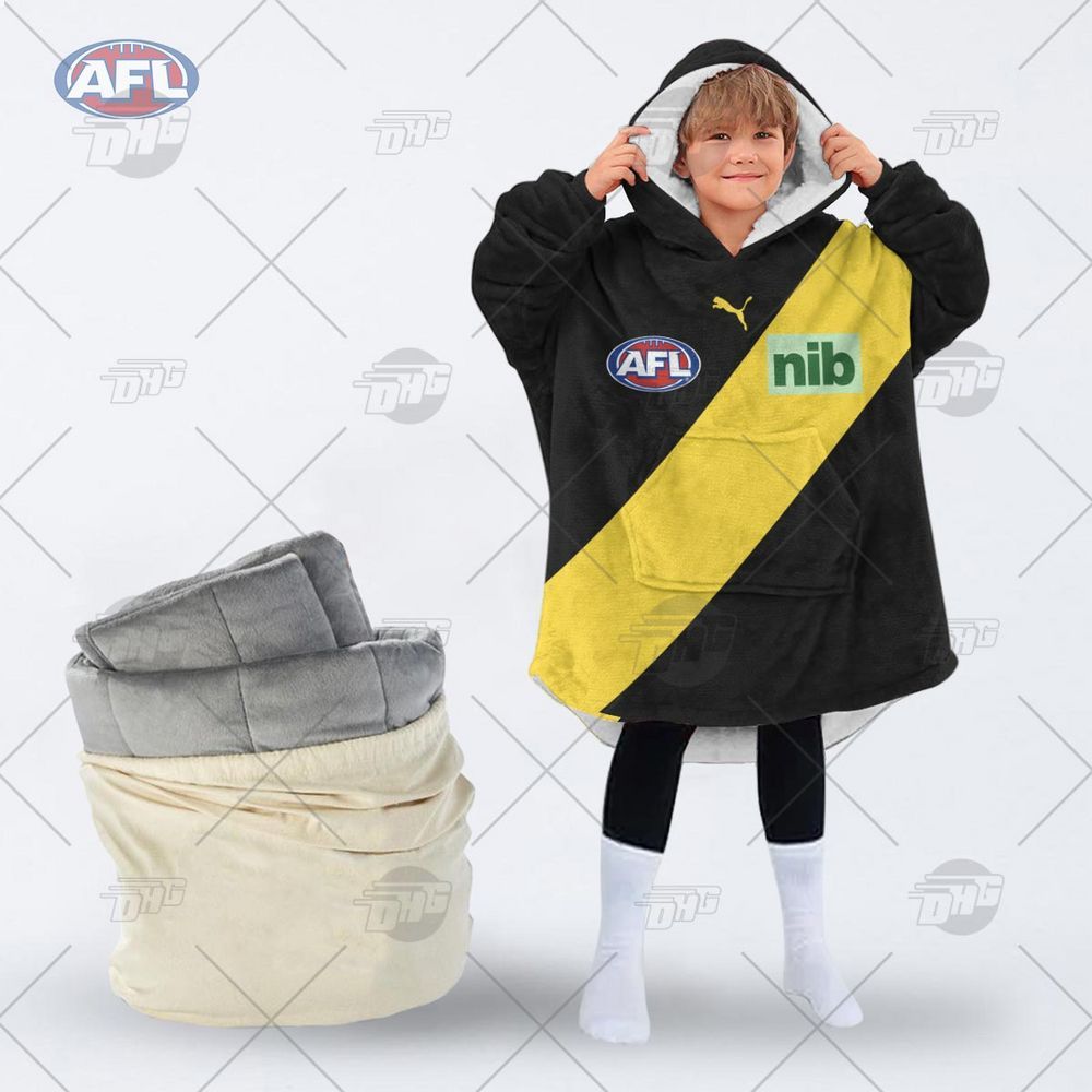 personalised afl richmond football club hoodie blanket 2 974