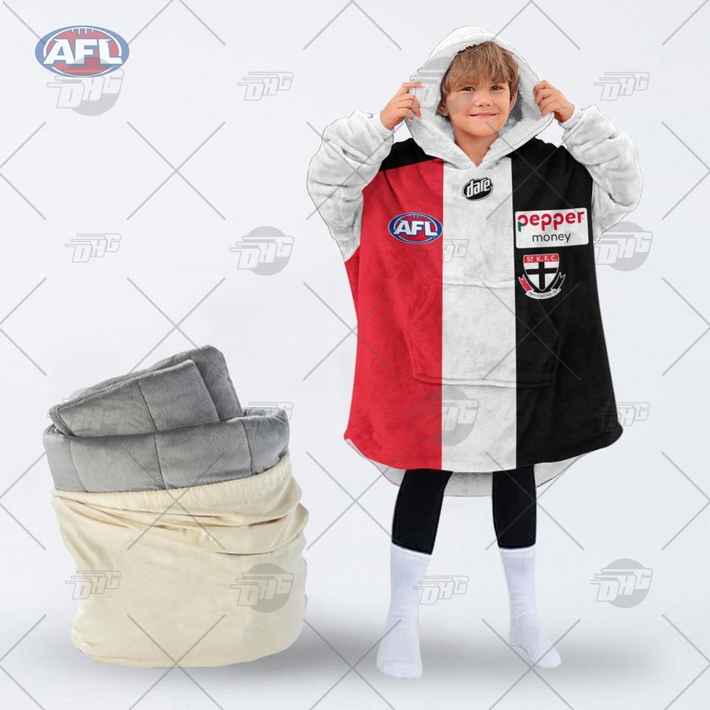 personalised afl st kilda football club hoodie blanket 2 942