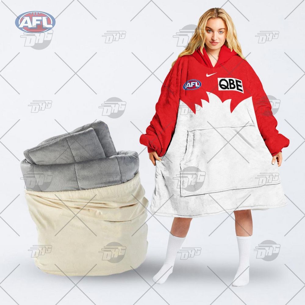 personalised afl sydney swans hoodie blanket 1 906