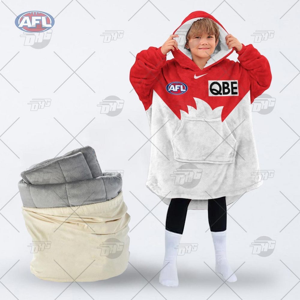 personalised afl sydney swans hoodie blanket 2 791