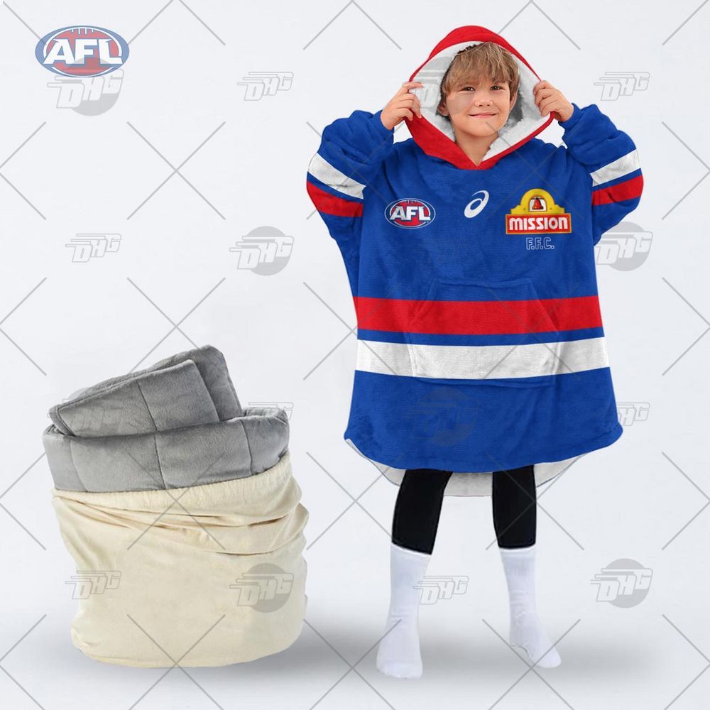 personalised afl western bulldogs hoodie blanket 2 163