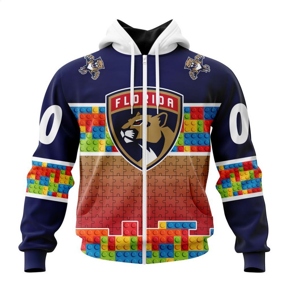 personalized florida panthers autism awareness shirt hoodie 2 999