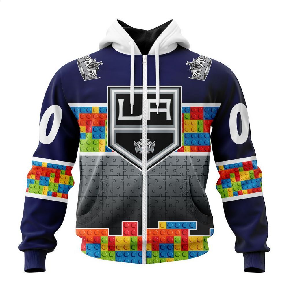 personalized los angeles kings autism awareness shirt hoodie 2 23