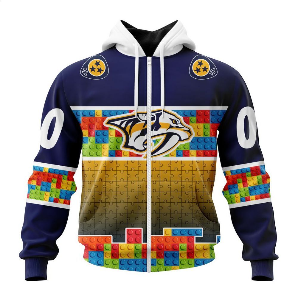 personalized nashville predators autism awareness shirt hoodie 2 812