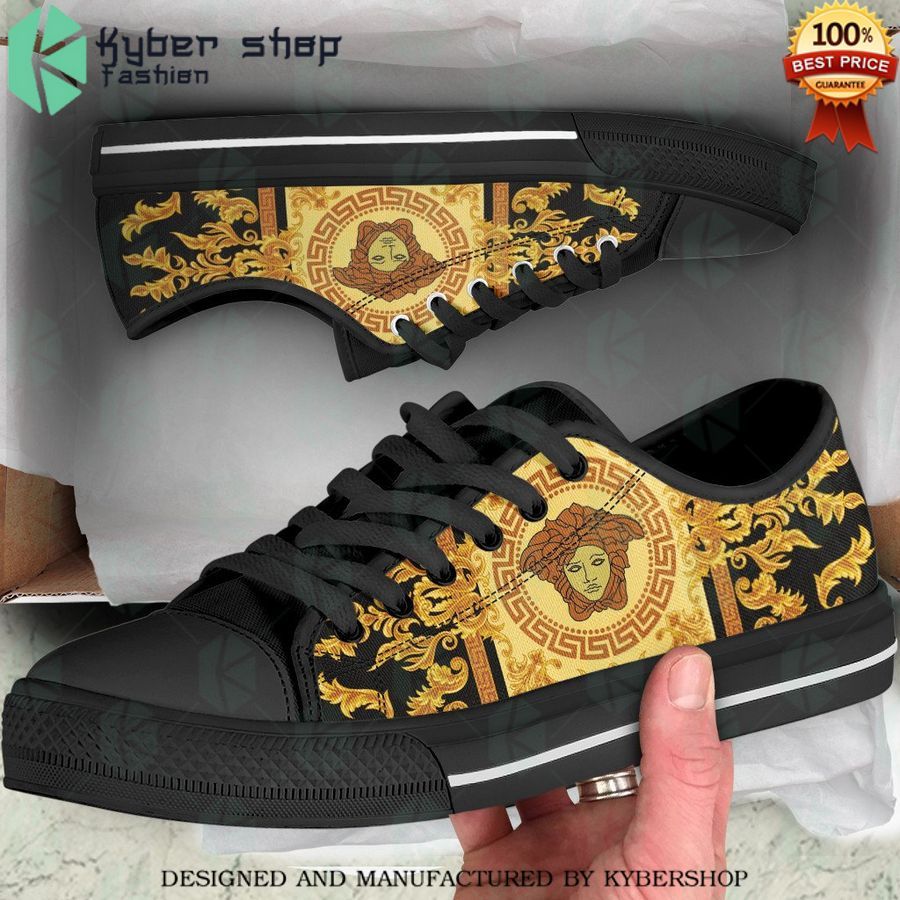 versace gold black low top canvas shoes 1 831