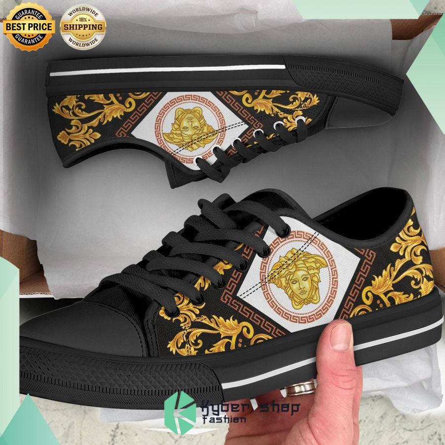 versace gold black low top canvas sneaker 1 251