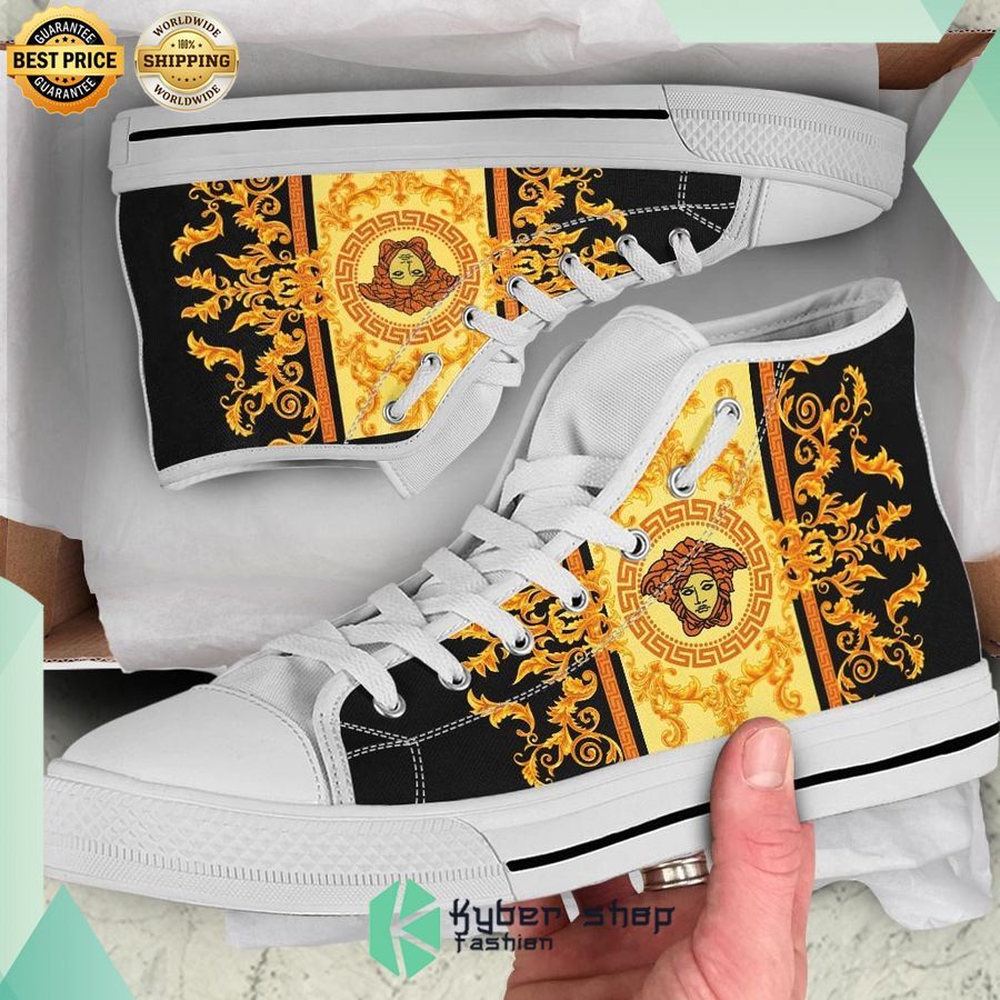 versace gold high top canvas sneakers 1 380