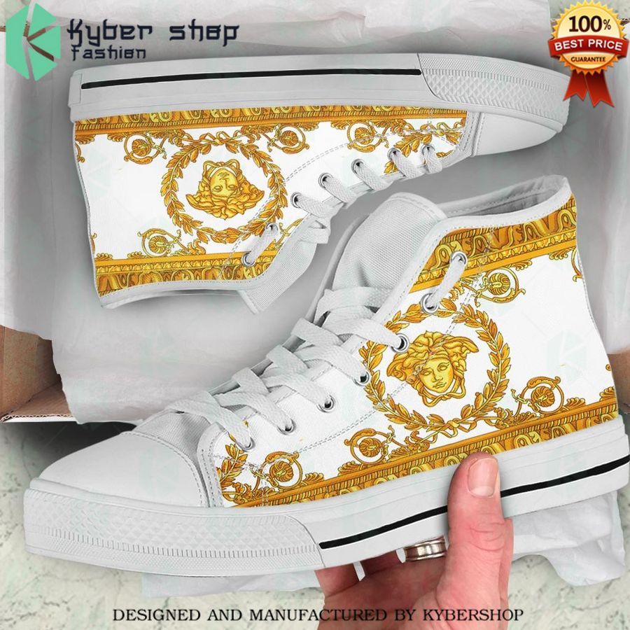 versace gold white high top canvas shoes 1 10