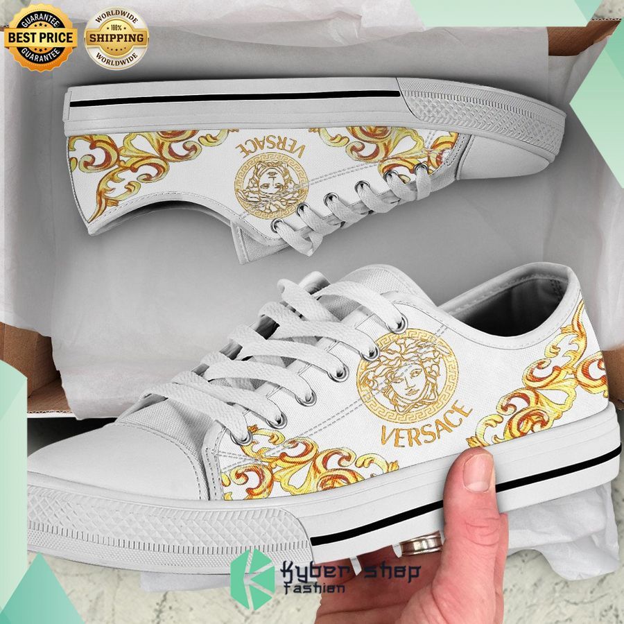 versace white low top canvas shoes 1 10