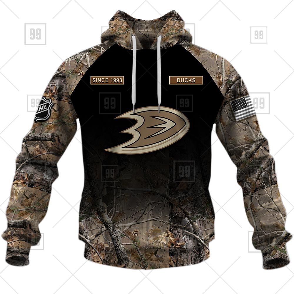 TU YN NHL Hunting Anaheim Ducks hoodie front