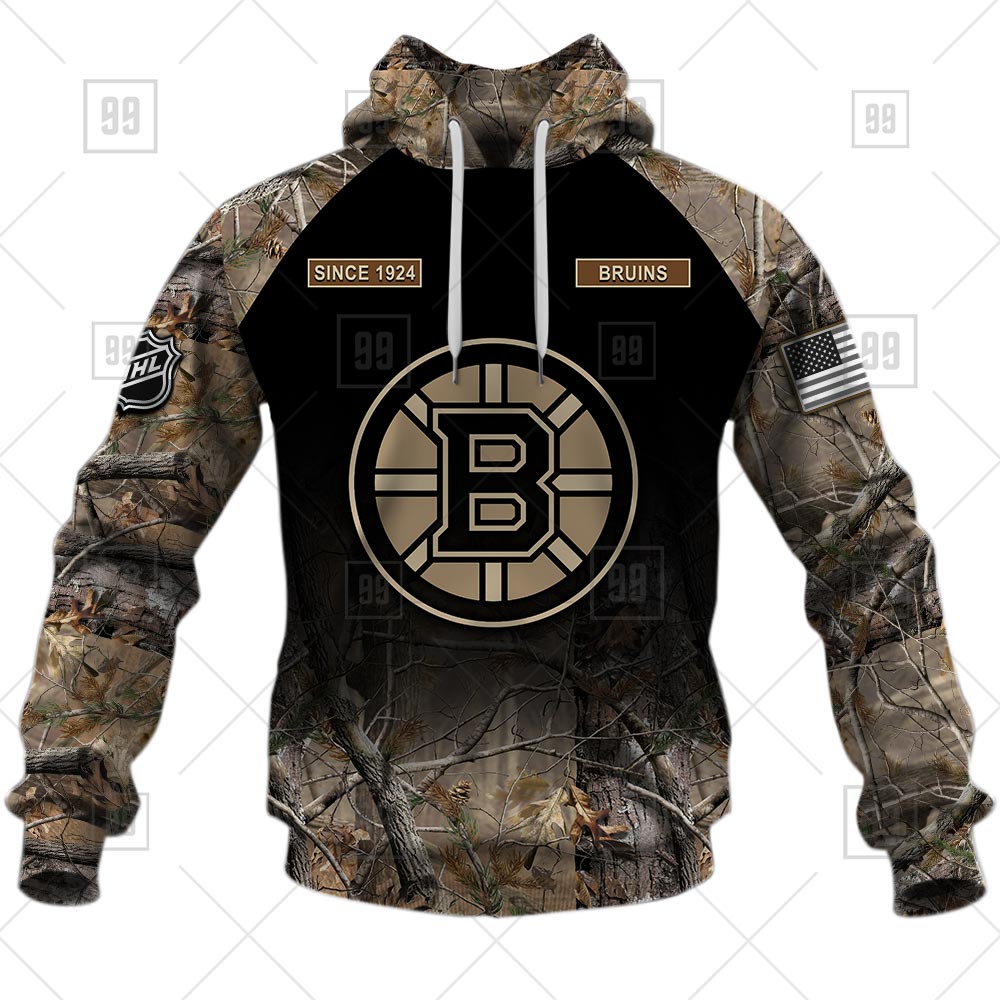 TU YN NHL Hunting Boston Bruins hoodie front