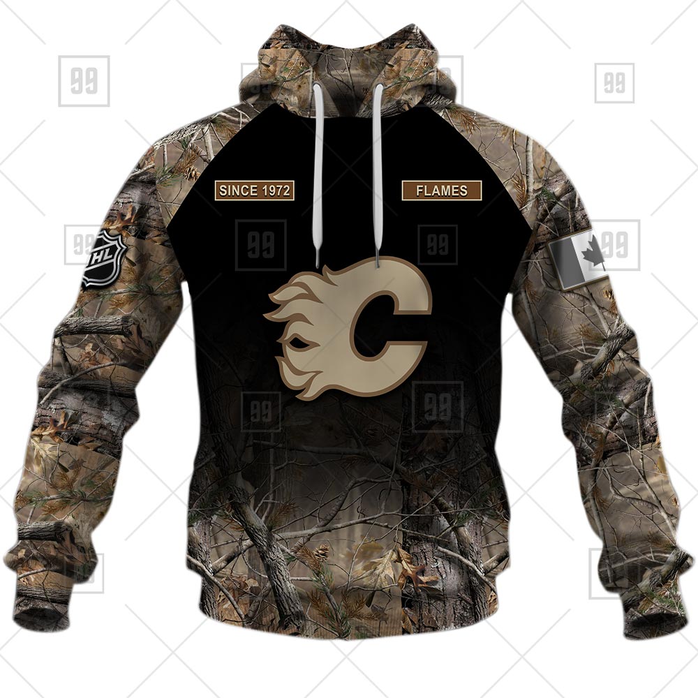 TU YN NHL Hunting Calgary Flames hoodie front