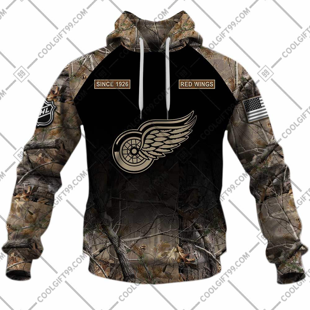 TU YN NHL Hunting Detroit Red Wings hoodie front