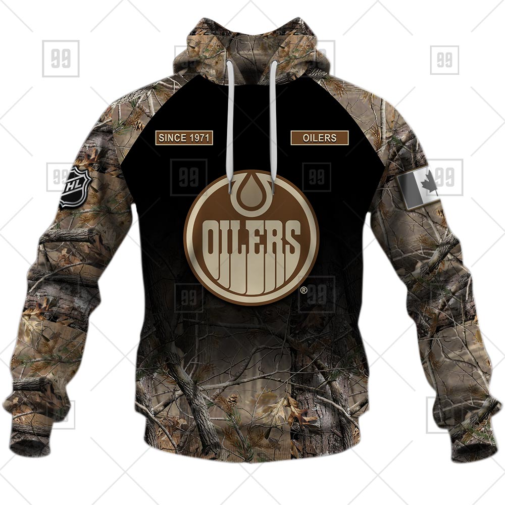 TU YN NHL Hunting Edmonton Oilers hoodie front