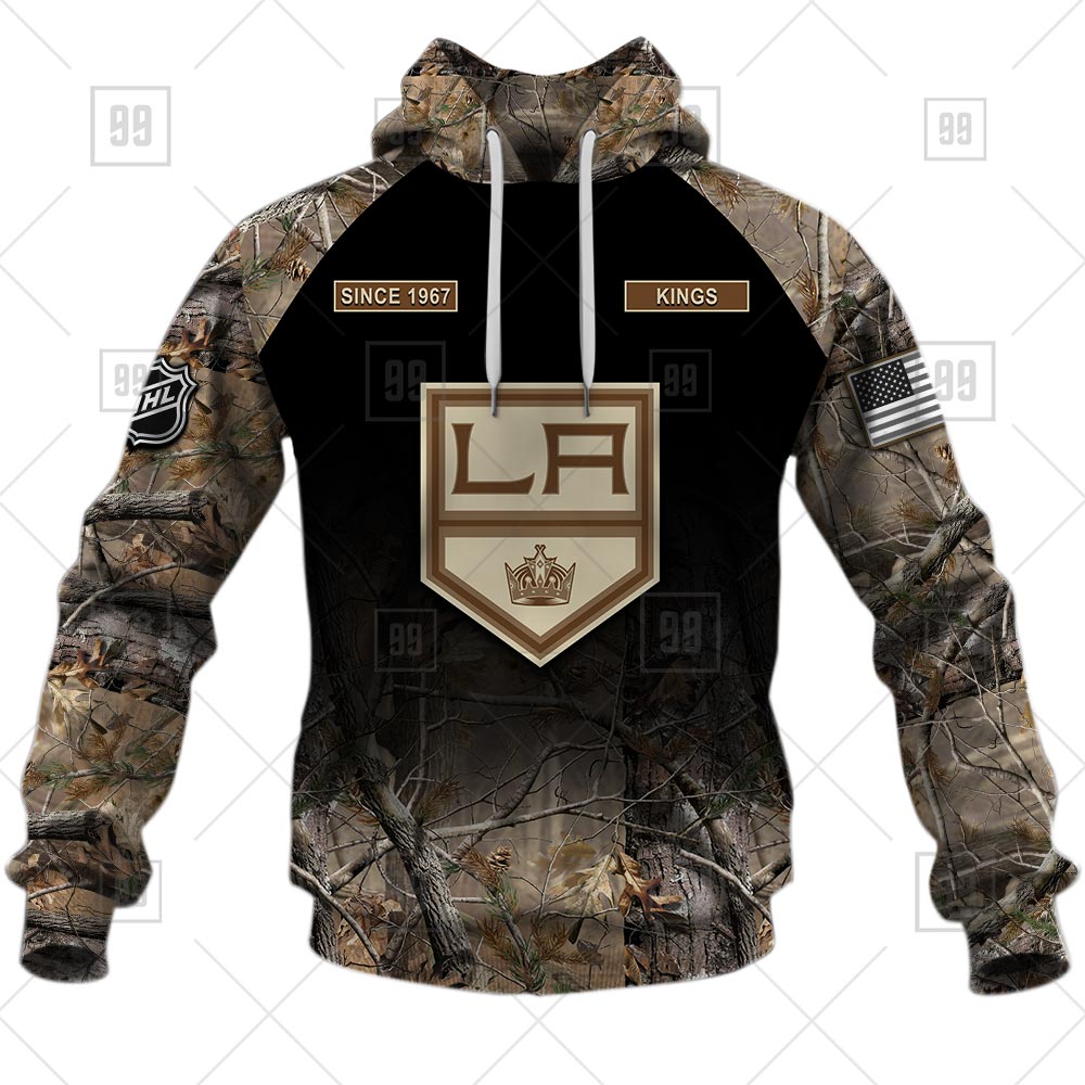 TU YN NHL Hunting Los Angeles Kings hoodie front