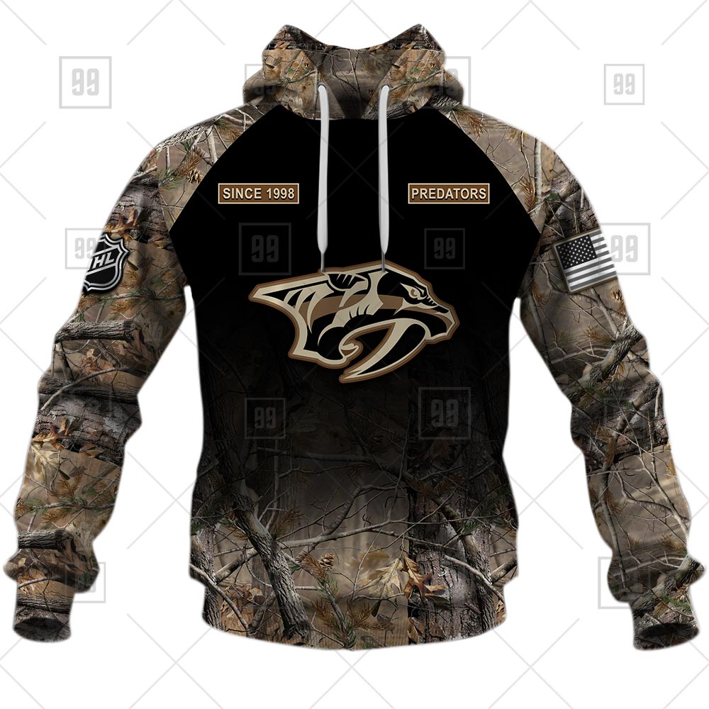 TU YN NHL Hunting Nashville Predators hoodie front