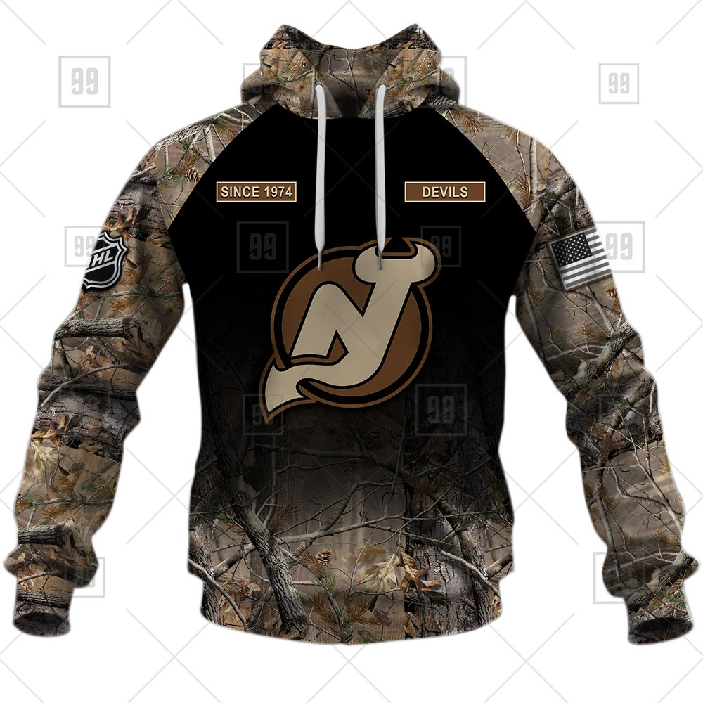 TU YN NHL Hunting New Jersey Devils hoodie front