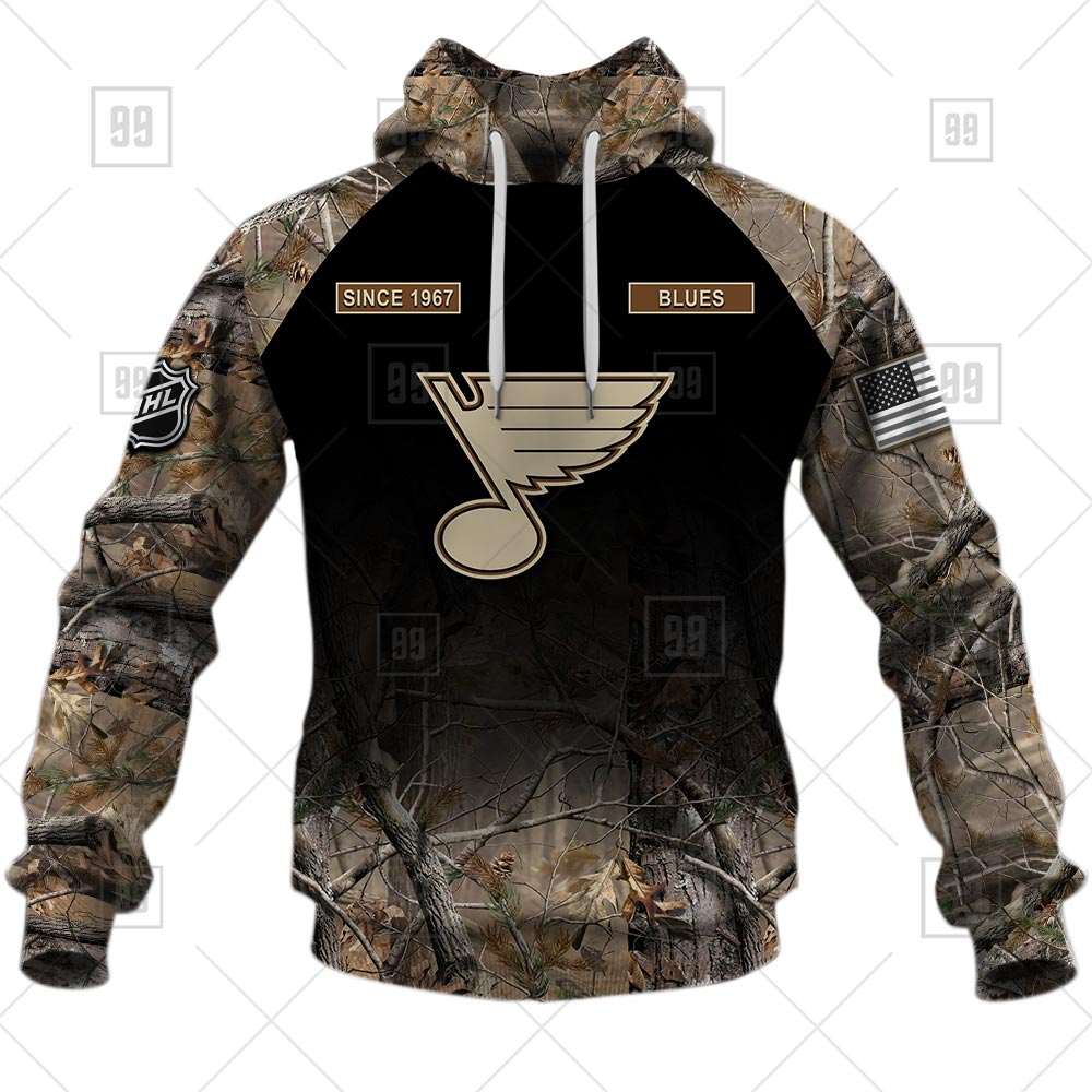 TU YN NHL Hunting St Louis Blues hoodie front