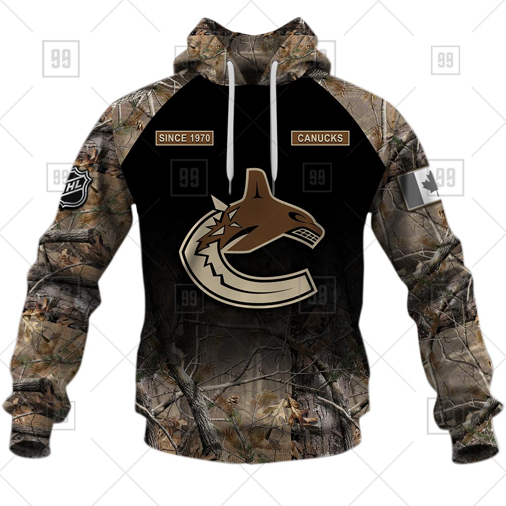 TU YN NHL Hunting Vancouver Canucks hoodie front