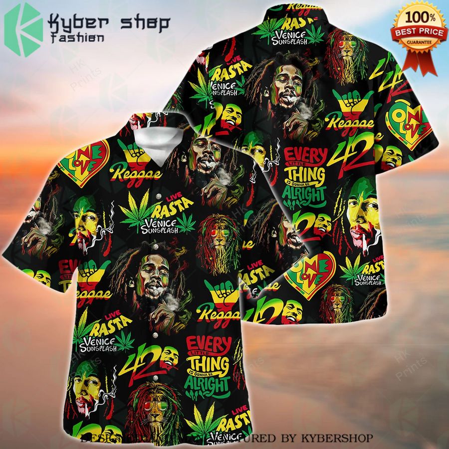 bob marley cannabis everything alright hawaiian shirt 1 598