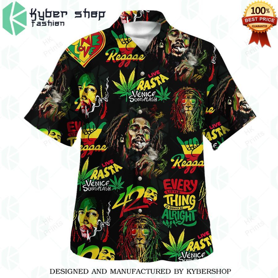 bob marley cannabis everything alright hawaiian shirt 2 171