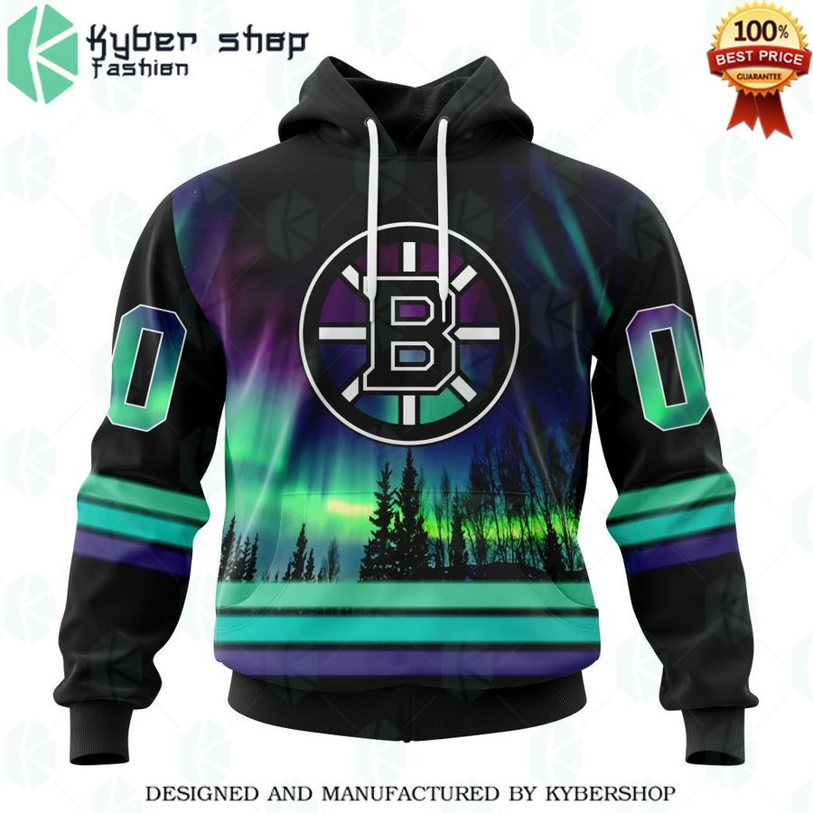 boston bruins special design with northern lights custom shirt 1 14