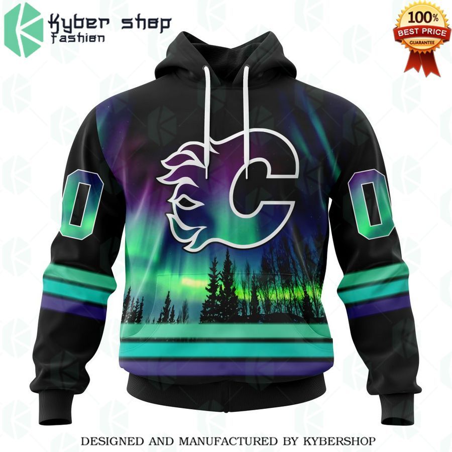 calgary flames special design with northern lights custom shirt 1 197