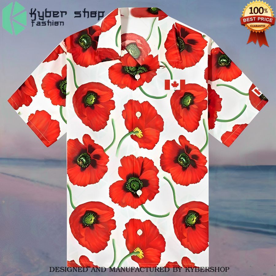 canada poppy flowers vetetans remembrance day hawaii shirt 1 258