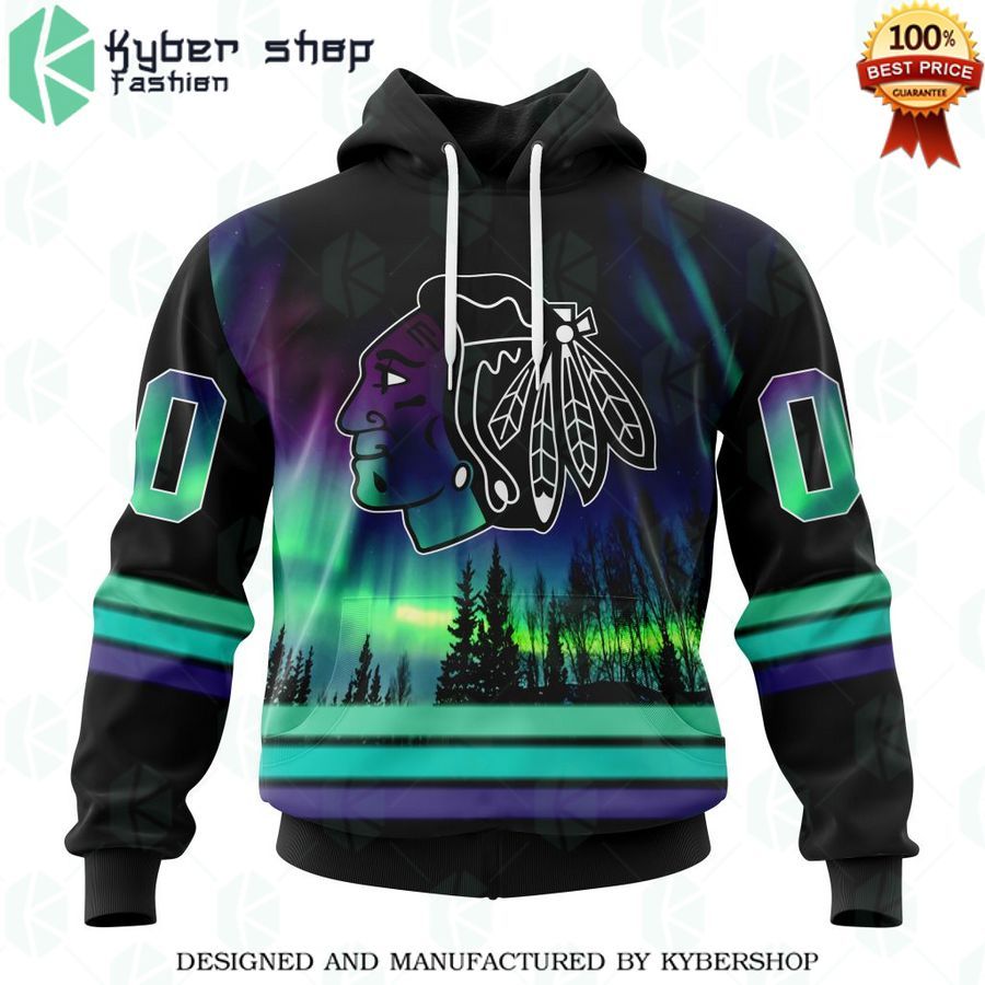 chicago blackhawks special design with northern lights custom shirt 1 427